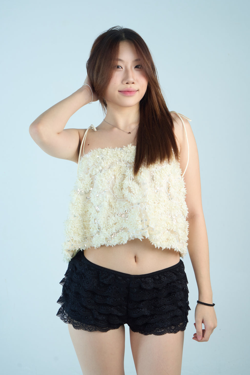 White Glitter 2-in-1 Top/Skirt