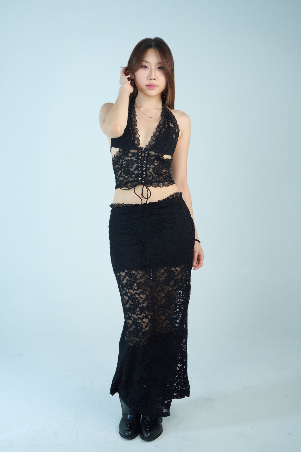 Afterdark Laced Three-Piece Set