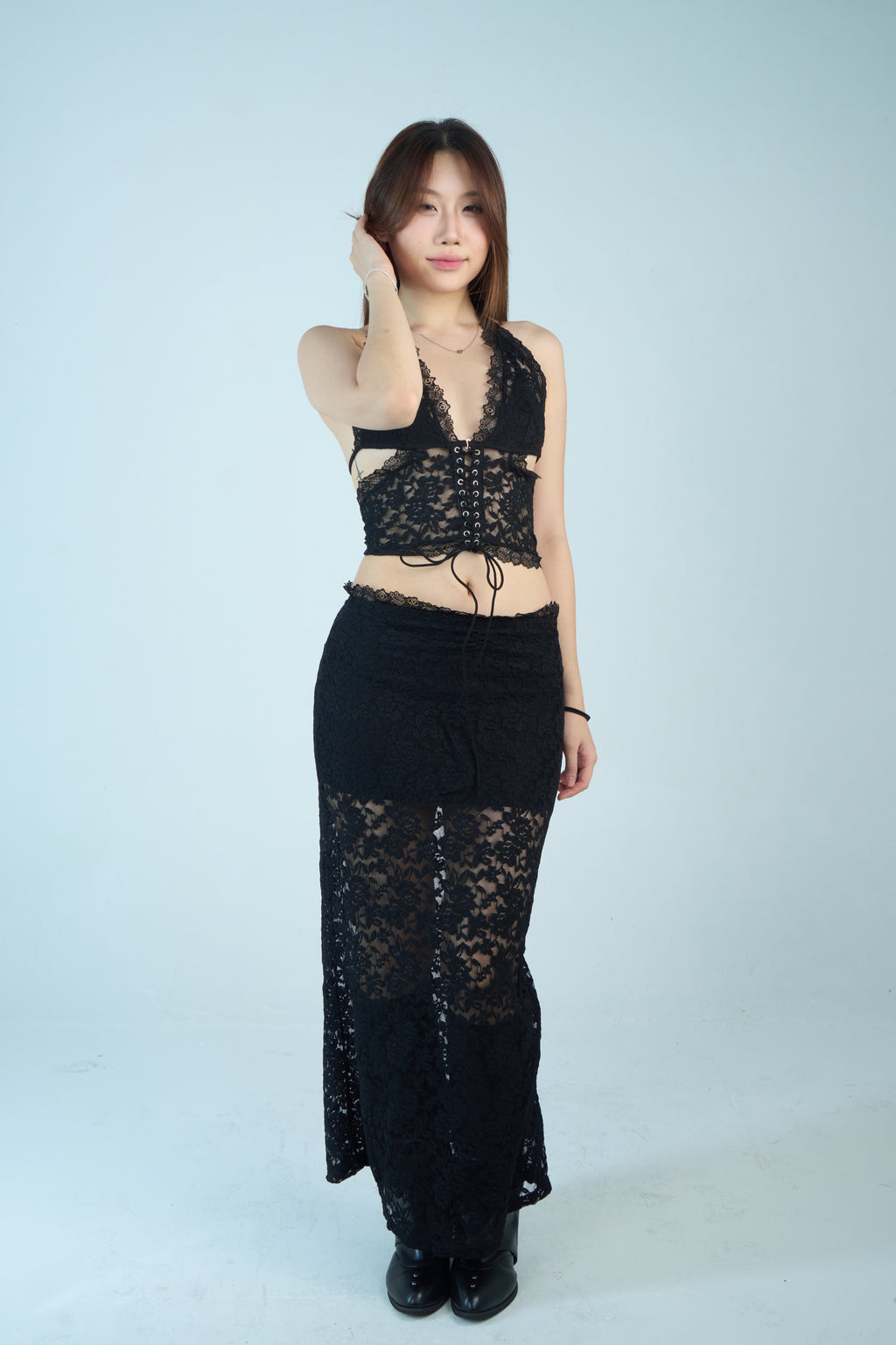 Afterdark Laced Three-Piece Set