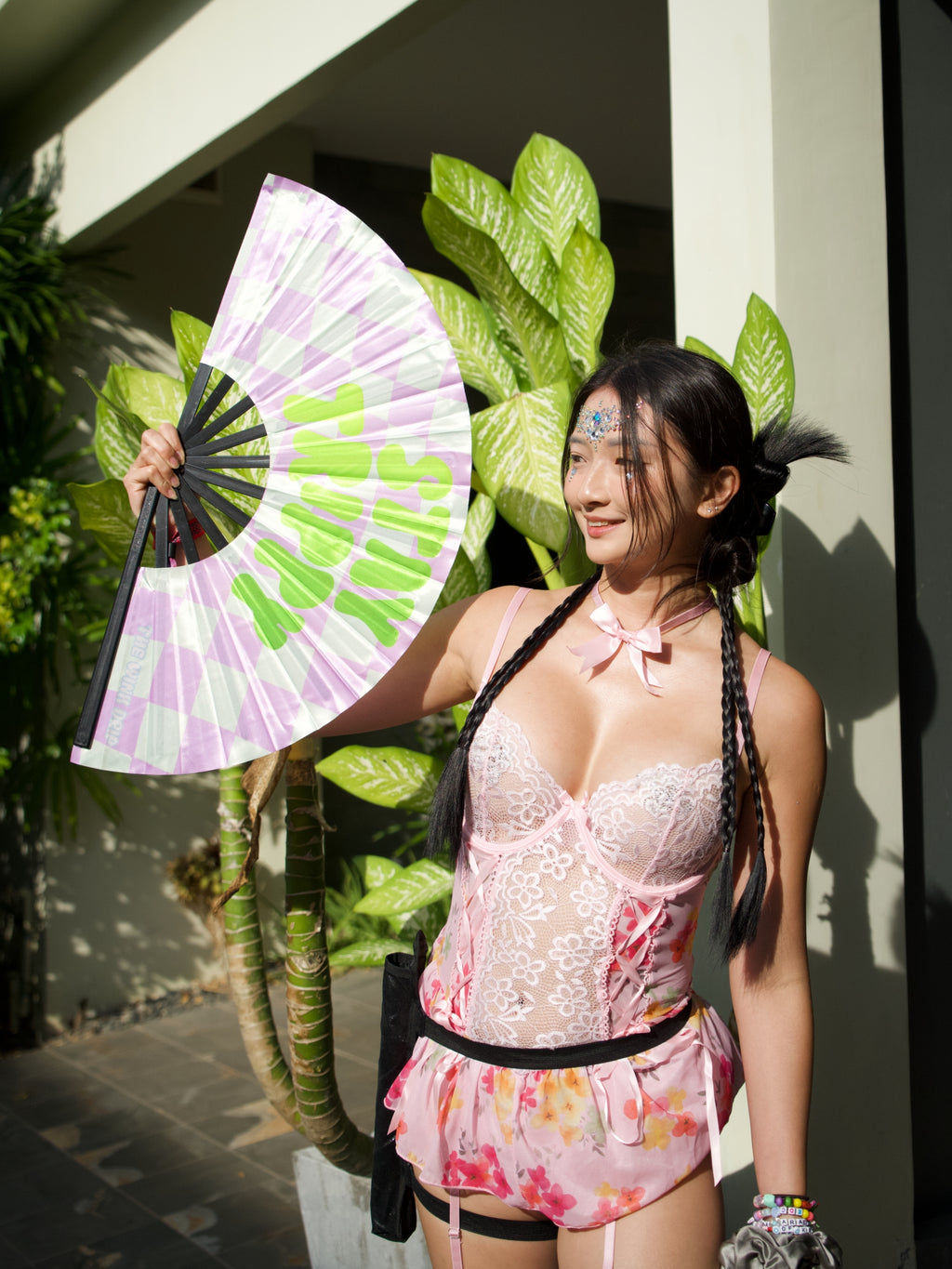 Stay Trippy Reflective Hand Fan