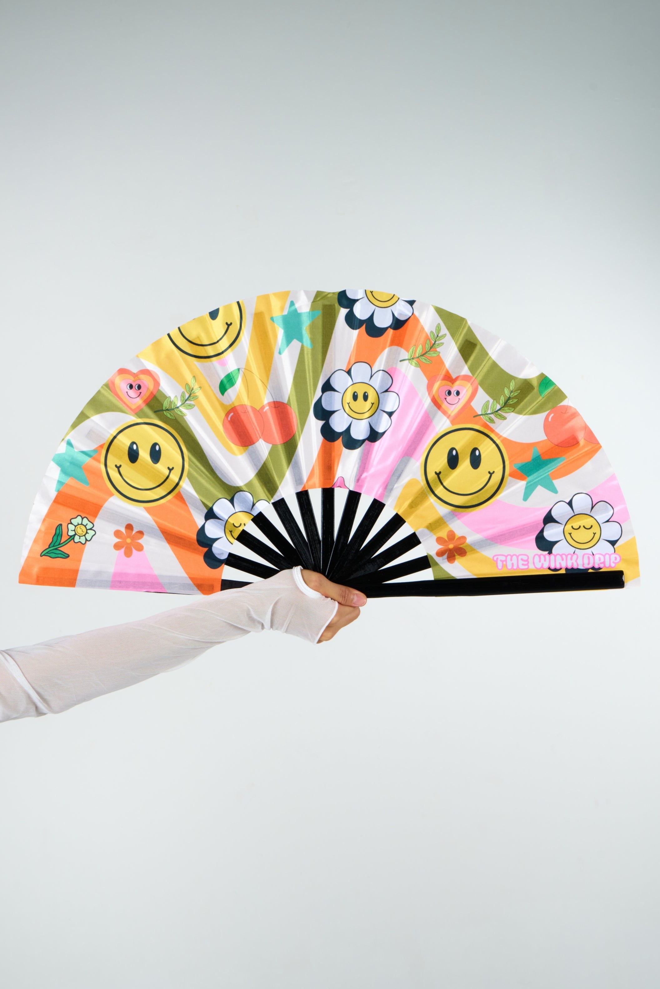 Sweet Smiley Reflective Hand Fan