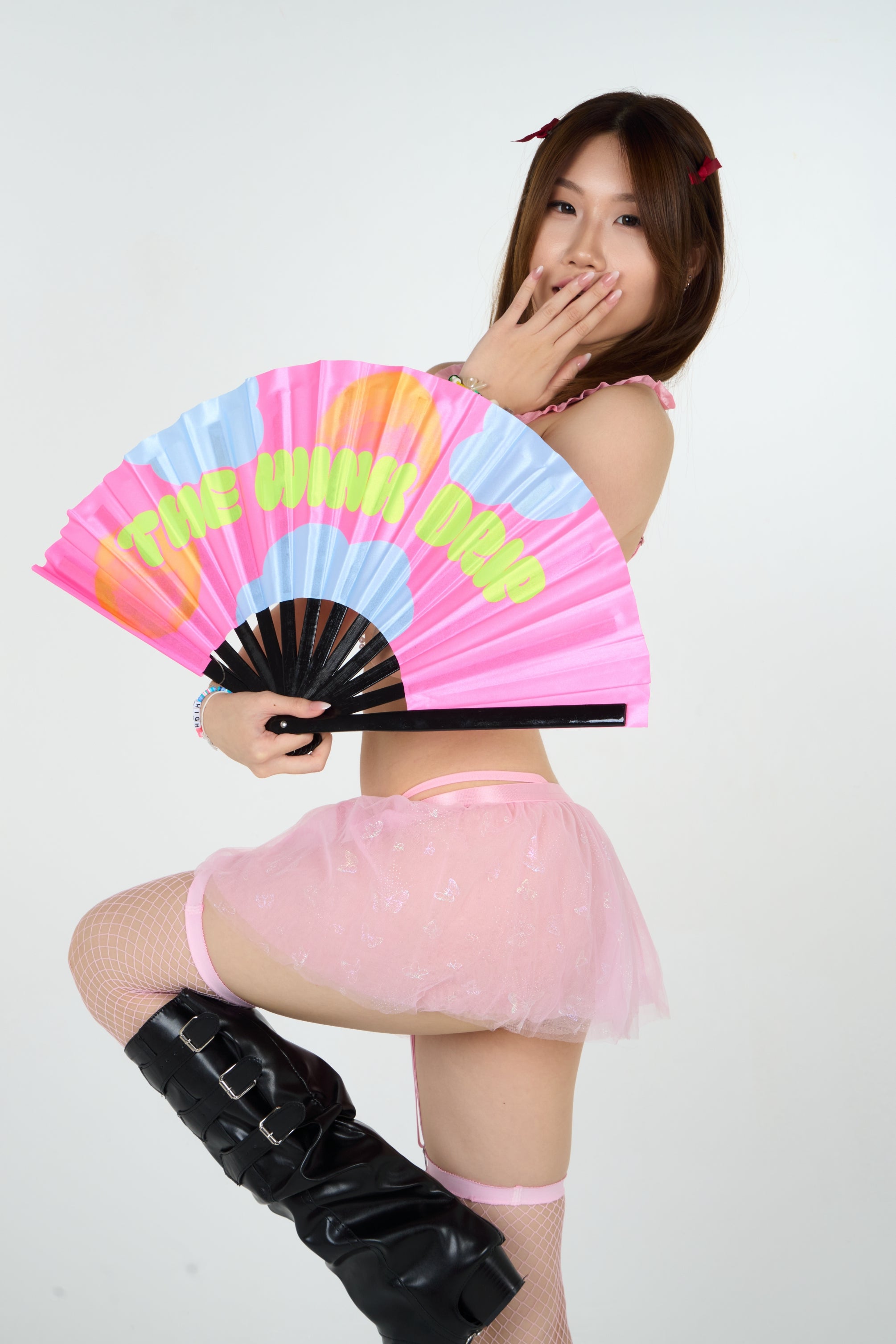 The Wink Drip Reflective Hand Fan